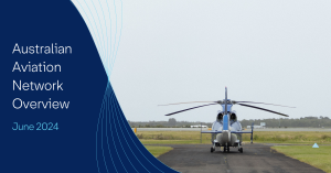 A helicopter sits on a runway
